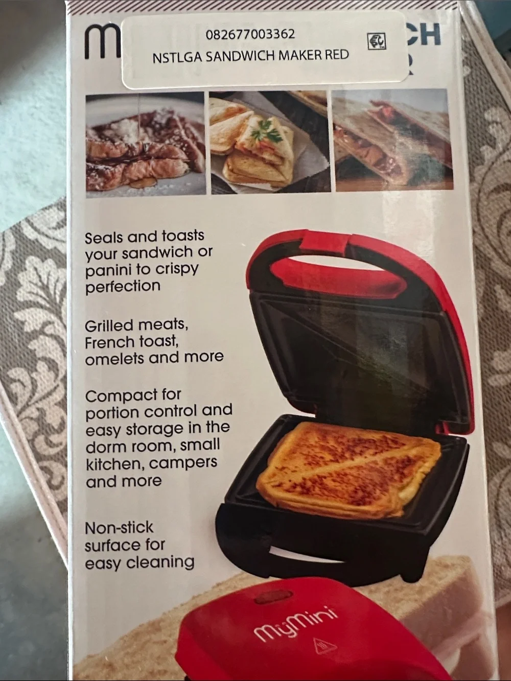 NWT MyMini Sandwich Maker Grill Dorm Food Apartment Appliance